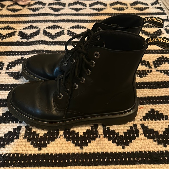 Dr. Martens Shoes - Dr. Marten's Luana Smooth Leather Lace Up Combat Boots Womes